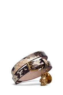 Alexander McQueen Double Wrapped Snakeskin Skull Charm Bracelet - Lyst