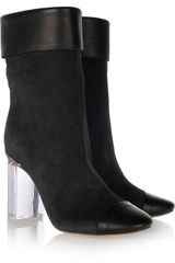 Chloé Perspexheeled Suede and Leather Boots