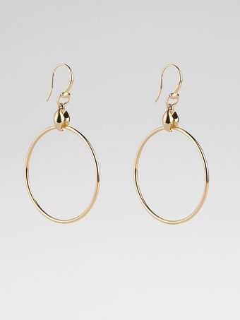 Gucci 18k Yellow Gold Hoop Earrings - Lyst