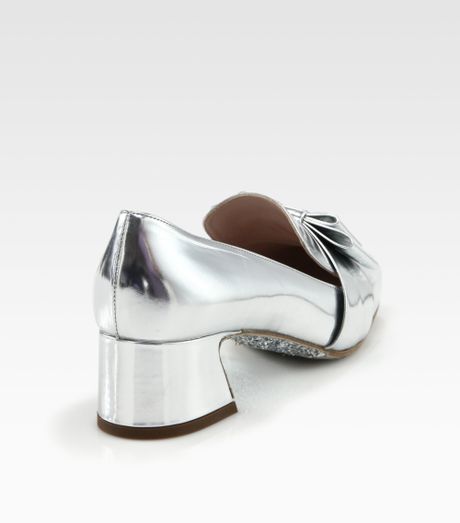 miu miu glitter loafers