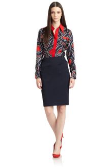 Moschino Cheap & Chic Graphic Print Silk Twill Blouse - Lyst