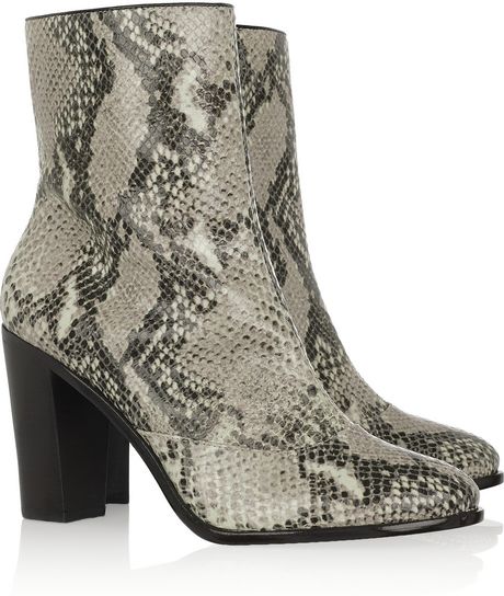 ankle snakeskin booties