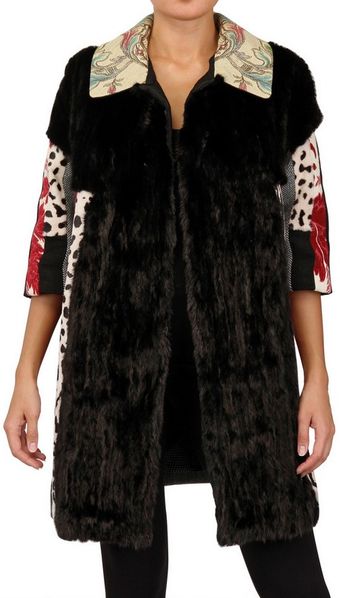 Antonio Marras Mink Patchwork Wool Tweed Coat - Lyst