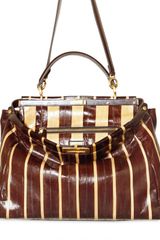 Fendi Peek A Boo Large Eel Pequin Top Handle