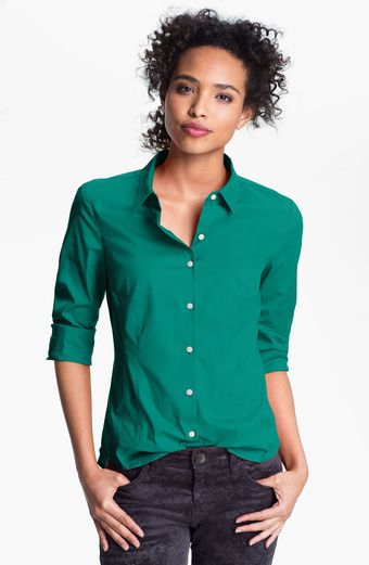 Halogen Stretch Cotton Shirt - Lyst