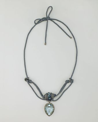 Lanvin Crystal Teardrop Choker Necklace Blue - Lyst