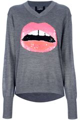 Markus Lupfer Sequin Lip Sweater