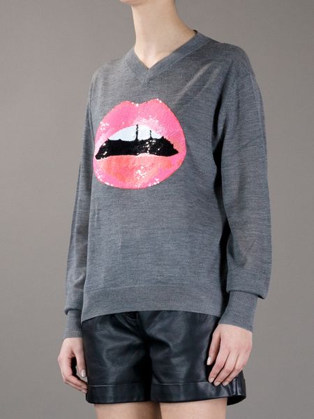 sequin lip sweatshirt