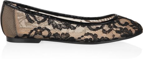 black lace ballet flats