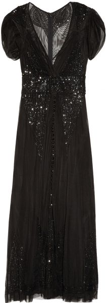 Anna Sui Embellished Mesh Gown - Lyst