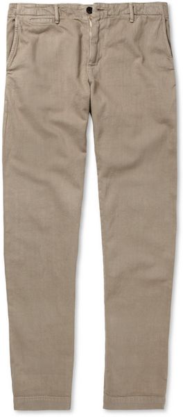 Billy Reid Jack Selvedge Cotton-twill Trousers - Lyst