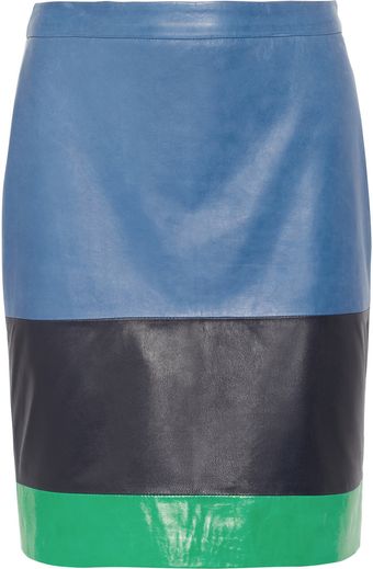 Boy by Band Of Outsiders Colorblock Leather Skirt - Lyst