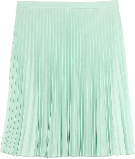 Christopher Kane Pleated Mini Skirt in Green (mint) - Lyst