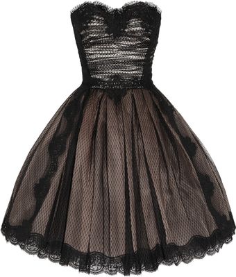 Dolce & Gabbana Strapless Lace and Tulle Dress - Lyst