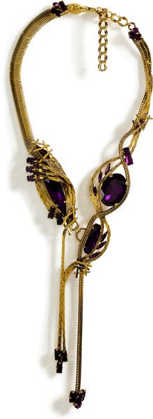 Erickson Beamon Goldplated Family Jewels Necklace with Purple Crystals - Lyst
