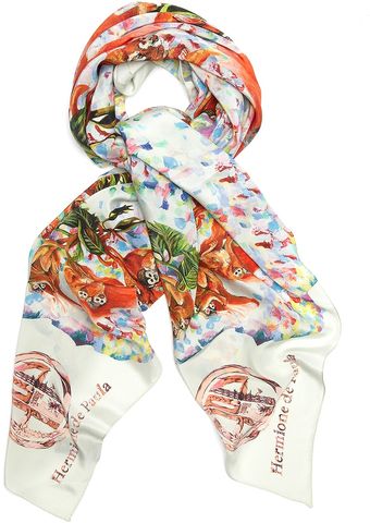 Hermione De Paula Flower Monkey Silk Scarf - Lyst