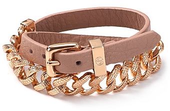 Marc By Marc Jacobs Leather and Chain Double Wrap Bracelet - Lyst