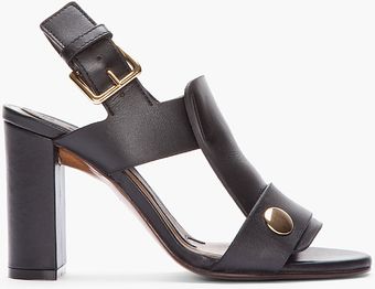 Marni Black Gold studded Heels - Lyst