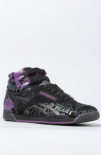 Reebok The Alicia Keys X Reebok Freestyle Hi Sneaker in Black Reptile and Plum - Lyst
