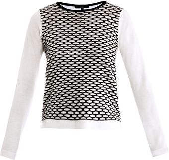 Tibi Sporty Mesh Intarsia Knit Sweater - Lyst