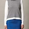 Tibi Sporty Mesh Intarsia Knit Sweater in White (ivory) - Lyst