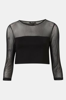 Topshop Mesh Crop Top - Lyst