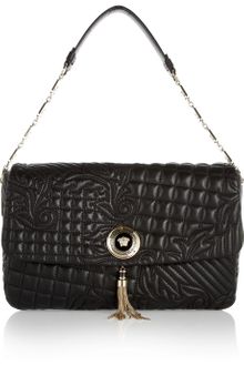 Versace Vanitas Embroidered Leather Shoulder Bag - Lyst