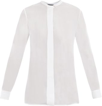 Vince Silk Pleatback Blouse - Lyst