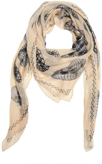 Alexander McQueen Printed Chiffon Silk Foulard - Lyst