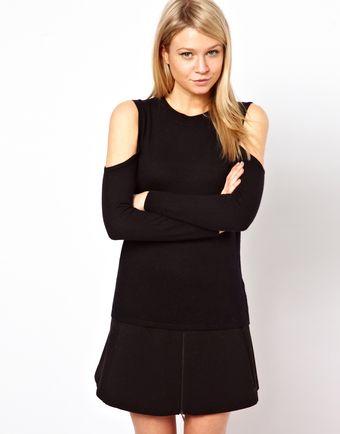 ASOS Collection Asos Jumper with Open Shoulders in Angora Mix - Lyst