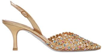 Rene Caovilla Swarovski Embroidered Pumps - Lyst