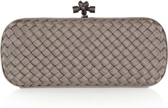 Bottega Veneta The Stretch Knot Intrecciato Satin Clutch - Lyst