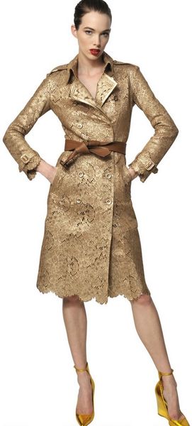 Burberry Prorsum Laser Cut Leather Trench Coat - Lyst