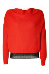 Cedric Charlier Orangemetallic Cotton Knit Pullover