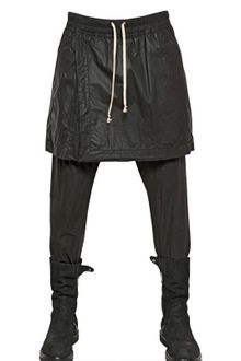 Rick Owens Waxed Cotton Poplin Skirted Trousers - Lyst