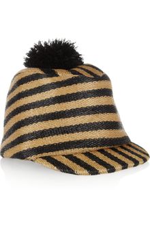 Burberry Prorsum Striped Raffia Effect Hat - Lyst