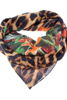 Givenchy Leopard and Flower Print Scarf - Lyst