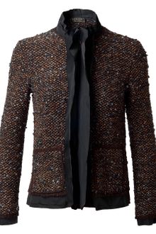Lanvin Boucle Wool and Silk Cardigan - Lyst