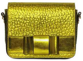 Burberry Prorsum Metallic Grained Leather Shoulder Bag - Lyst