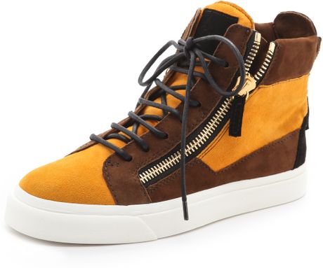 giuseppe zanotti yellow sneakers
