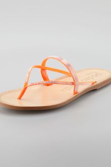 Pedro Garcia Zuriel Crystal Flat Thong Sandal Orange - Lyst