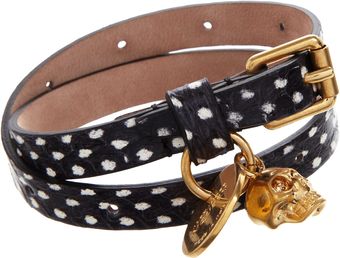 Alexander McQueen Whip Snake Belt Bracelet with Skull Charm - Lyst