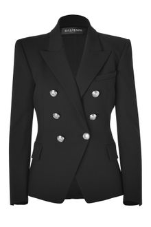 Balmain Black Doublebreasted Blazer - Lyst