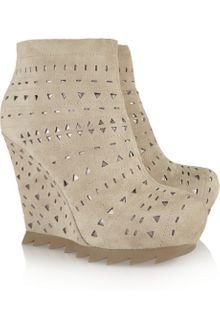 Camilla Skovgaard Cutout Suede Wedge Ankle Boots - Lyst