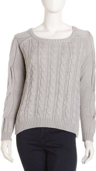 Haute Hippie Cropped Cableknit Sweater - Lyst