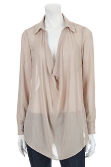 Haute Hippie Shimmering Cowl Neck Silk Blouse - Lyst