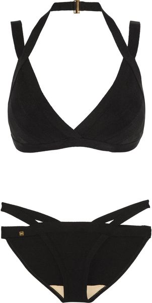 Hervé Léger Doublestrap Bandage Bikini - Lyst