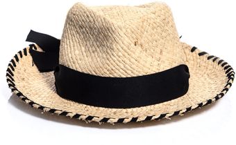Lanvin Straw Hat with Grosgrain Ribbon - Lyst
