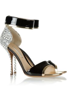 Nicholas Kirkwood Elaphe Metallic and Patent Leather Sandals - Lyst