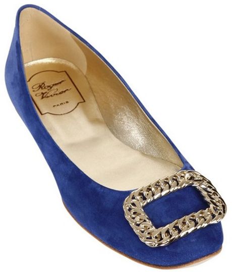 roger vivier blue flats
